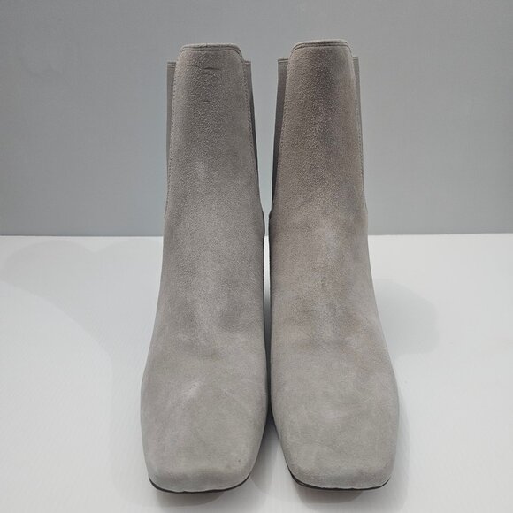 Vince Kimmy Ankle Bootie Womens 10 Gray Suede Pull On Block Heel Minimalist Fall - Picture 4 of 14